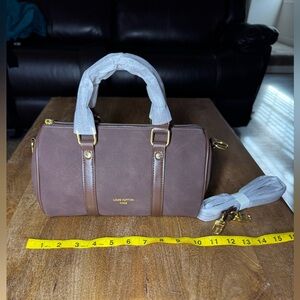 Chocolate Brown Barrel Bag; No Brand.